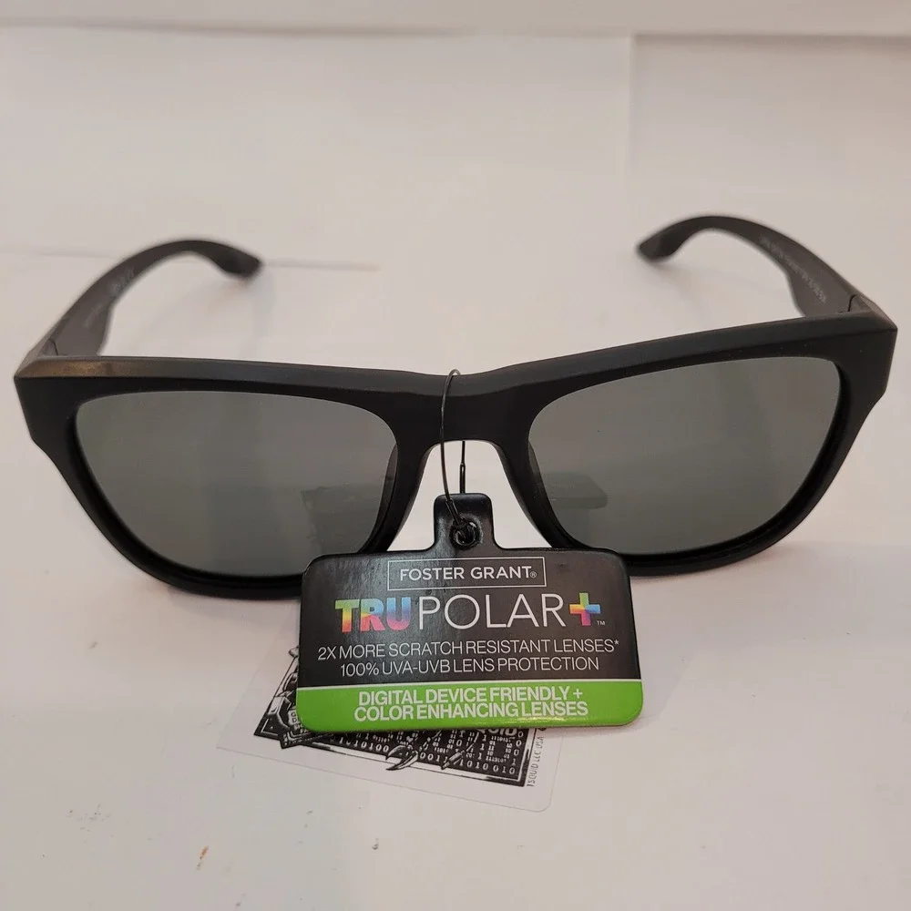 Foster Grant Sunglasses Mens TruPolar Polarized‎ Matte Black SR1124 BLK TP07